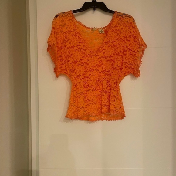 Lace Peach Babydoll Top - Picture 1 of 3